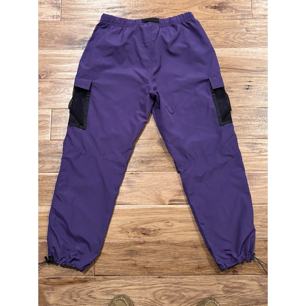 Bronze 56K Baggy Windbreaker Cargo Track Pants Belted Men's L Purple Skater EUC - Picture 8 of 8